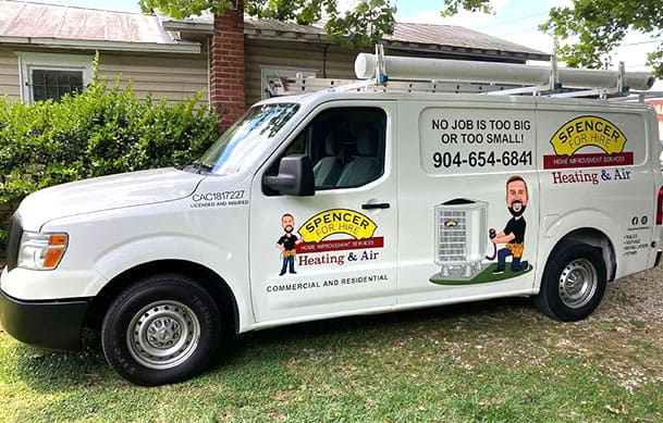 Spencer for hire home improvement Heating and Air Van